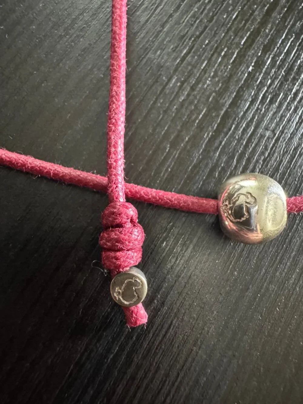 DoDo - Pepita Lariat Neckless, Sterling Silver + Burgundy Cotton Cord - Picture 6 of 12